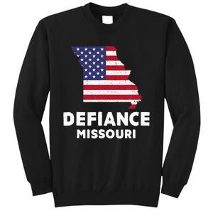 Distressed Patriotic Usa Flag Defiance Missouri Tall Sweatshirt