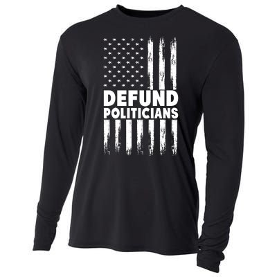 Defund Politicians USA Flag Cooling Performance Long Sleeve Crew