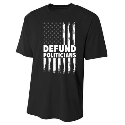 Defund Politicians USA Flag Performance Sprint T-Shirt