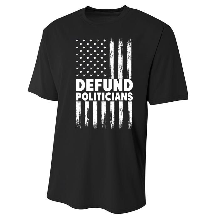 Defund Politicians USA Flag Performance Sprint T-Shirt