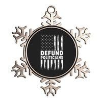 Defund Politicians USA Flag Metallic Star Ornament