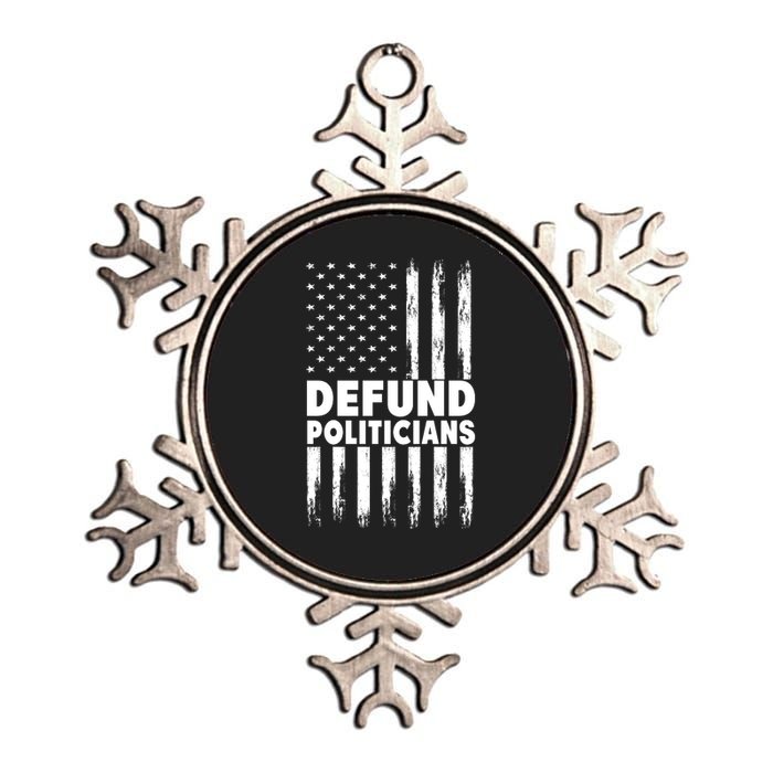 Defund Politicians USA Flag Metallic Star Ornament