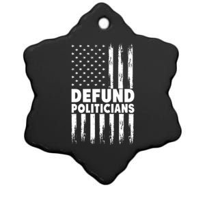 Defund Politicians USA Flag Ceramic Star Ornament