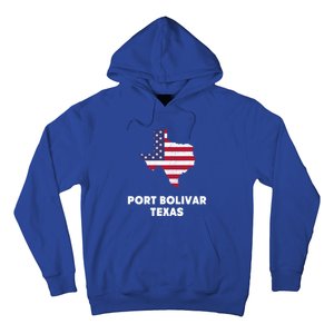 Distressed Patriotic Usa Flag Port Bolivar Texas Meaningful Gift Hoodie