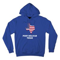 Distressed Patriotic Usa Flag Port Bolivar Texas Meaningful Gift Hoodie