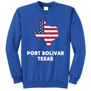 Distressed Patriotic Usa Flag Port Bolivar Texas Meaningful Gift Sweatshirt