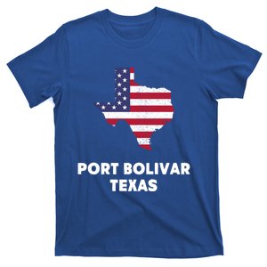 Distressed Patriotic Usa Flag Port Bolivar Texas Meaningful Gift T-Shirt