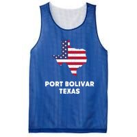 Distressed Patriotic Usa Flag Port Bolivar Texas Meaningful Gift Mesh Reversible Basketball Jersey Tank