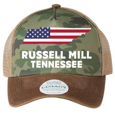 Distressed Patriotic Usa Flag Russell Mill Tennessee Cute Gift Legacy Tie Dye Trucker Hat