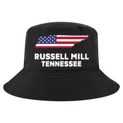 Distressed Patriotic Usa Flag Russell Mill Tennessee Cute Gift Cool Comfort Performance Bucket Hat