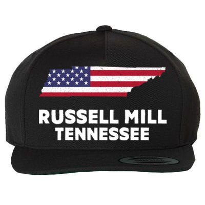 Distressed Patriotic Usa Flag Russell Mill Tennessee Cute Gift Wool Snapback Cap