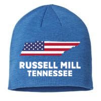 Distressed Patriotic Usa Flag Russell Mill Tennessee Cute Gift Sustainable Beanie