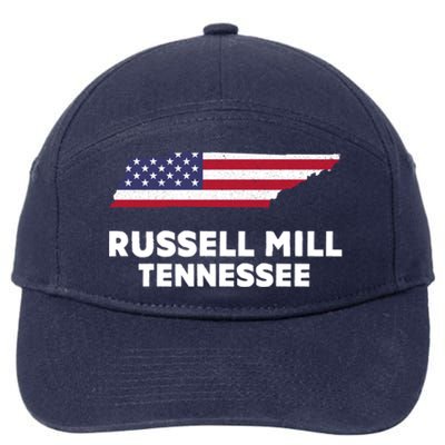 Distressed Patriotic Usa Flag Russell Mill Tennessee Cute Gift 7-Panel Snapback Hat