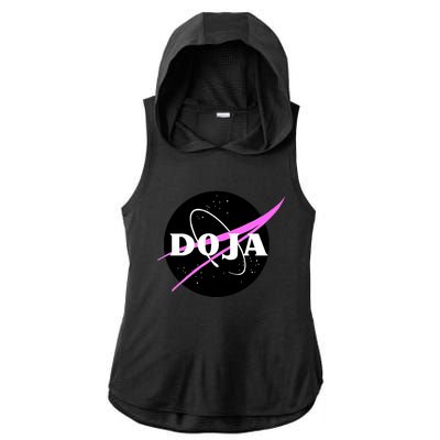 Doja Pink Universe Nasa Ladies PosiCharge Tri-Blend Wicking Draft Hoodie Tank