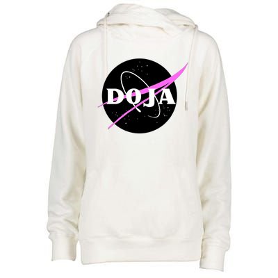 Doja Pink Universe Nasa Womens Funnel Neck Pullover Hood