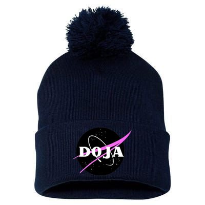 Doja Pink Universe Nasa Pom Pom 12in Knit Beanie