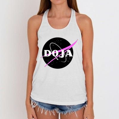 Doja Pink Universe Nasa Women's Knotted Racerback Tank