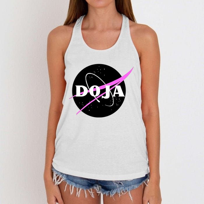 Doja Pink Universe Nasa Women's Knotted Racerback Tank