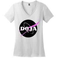 Doja Pink Universe Nasa Women's V-Neck T-Shirt