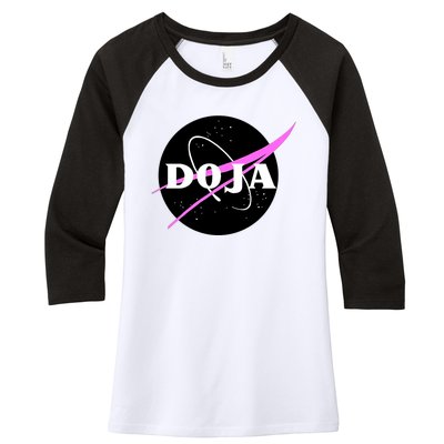 Doja Pink Universe Nasa Women's Tri-Blend 3/4-Sleeve Raglan Shirt