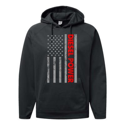 Diesel Power USA Flag Truck Turbo Brothers Mechanic Performance Fleece Hoodie