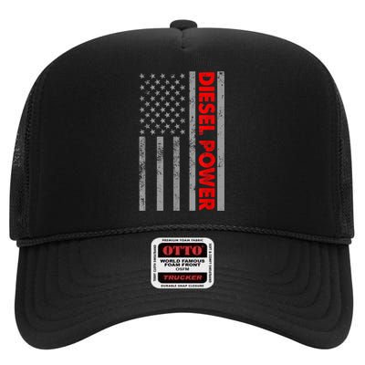 Diesel Power USA Flag Truck Turbo Brothers Mechanic High Crown Mesh Back Trucker Hat