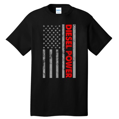 Diesel Power USA Flag Truck Turbo Brothers Mechanic Tall T-Shirt