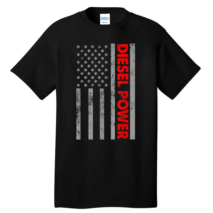 Diesel Power USA Flag Truck Turbo Brothers Mechanic Tall T-Shirt