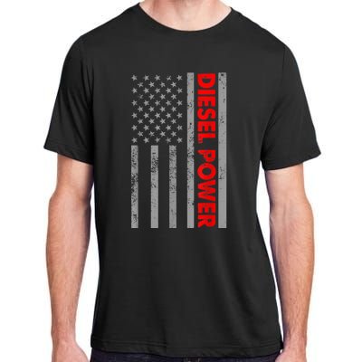 Diesel Power USA Flag Truck Turbo Brothers Mechanic Adult ChromaSoft Performance T-Shirt