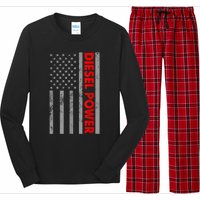 Diesel Power USA Flag Truck Turbo Brothers Mechanic Long Sleeve Pajama Set