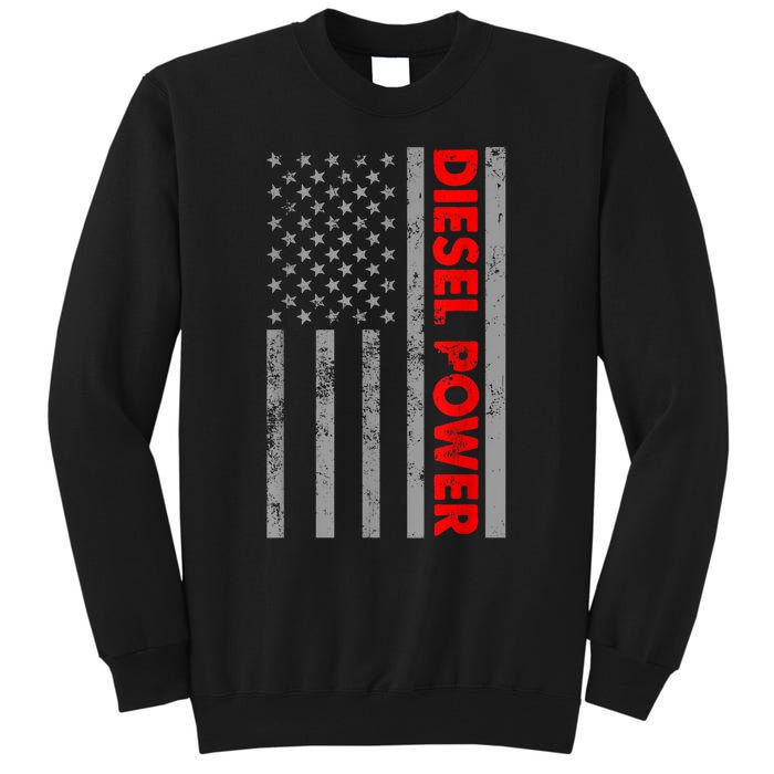 Diesel Power USA Flag Truck Turbo Brothers Mechanic Tall Sweatshirt