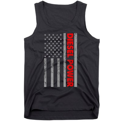 Diesel Power USA Flag Truck Turbo Brothers Mechanic Tank Top