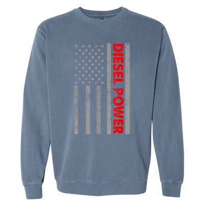 Diesel Power USA Flag Truck Turbo Brothers Mechanic Garment-Dyed Sweatshirt