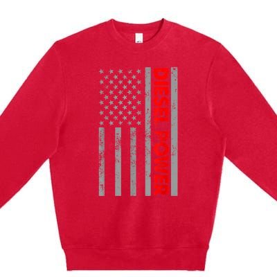 Diesel Power USA Flag Truck Turbo Brothers Mechanic Premium Crewneck Sweatshirt