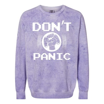 Don't Panic Video Gamer Colorblast Crewneck Sweatshirt