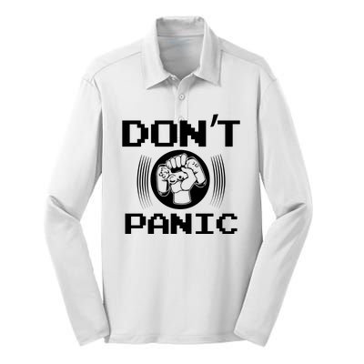 Don't Panic Video Gamer Silk Touch Performance Long Sleeve Polo