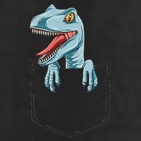 Dinosaur Pocket Velociraptor Peeking Out Pocket Dinosaur Adult Drive Performance Visor