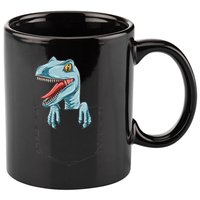 Dinosaur Pocket Velociraptor Peeking Out Pocket Dinosaur 11oz C Handle Ceramic Mug