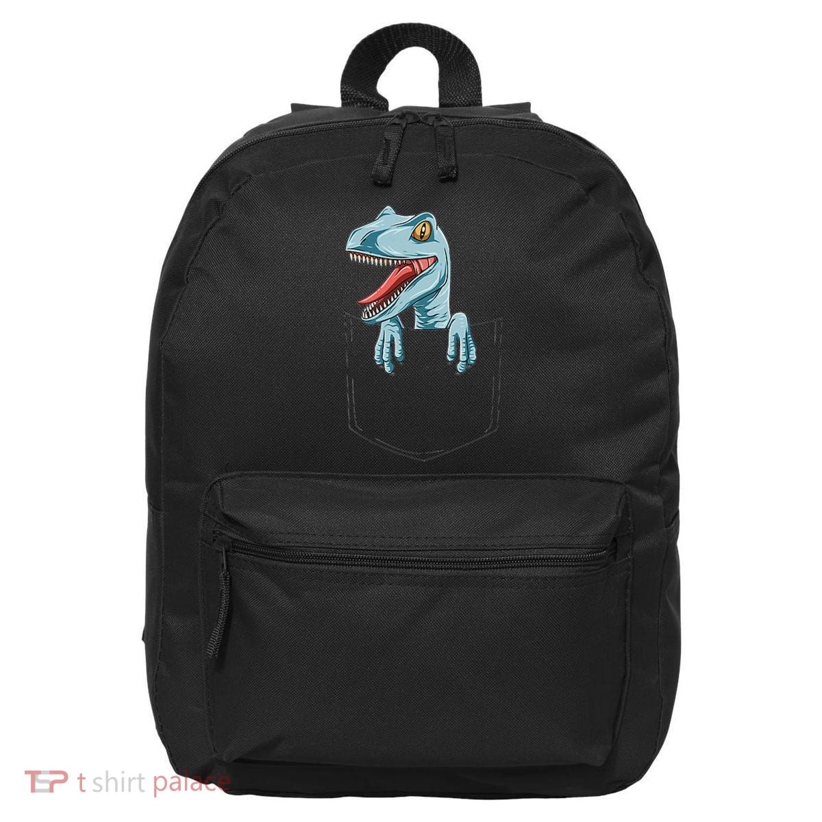 Dinosaur Pocket Velociraptor Peeking Out Pocket Dinosaur 16 in Basic Backpack
