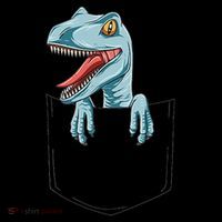 Dinosaur Pocket Velociraptor Peeking Out Pocket Dinosaur 16 in Basic Backpack