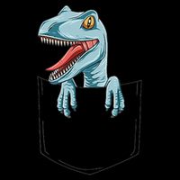 Dinosaur Pocket Velociraptor Peeking Out Pocket Dinosaur Premium T-Shirt