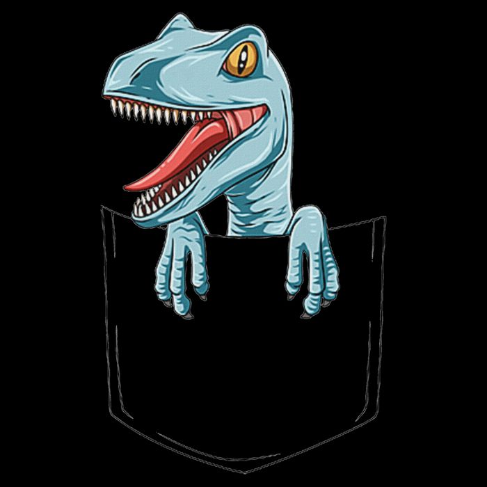 Dinosaur Pocket Velociraptor Peeking Out Pocket Dinosaur Premium T-Shirt