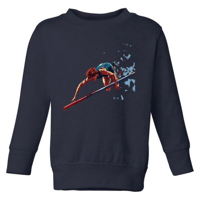 Dynamic Pole Vaulter Sports Illustration Toddler Sweatshirt