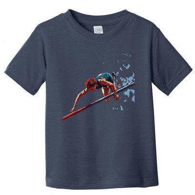 Dynamic Pole Vaulter Sports Illustration Toddler T-Shirt