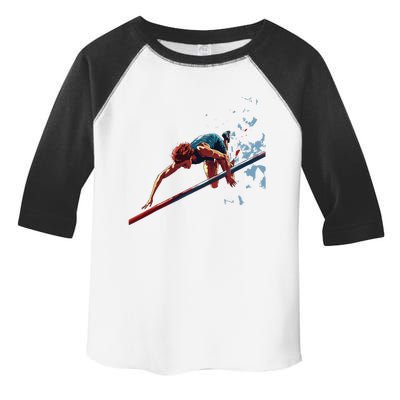 Dynamic Pole Vaulter Sports Illustration Toddler Fine Jersey T-Shirt