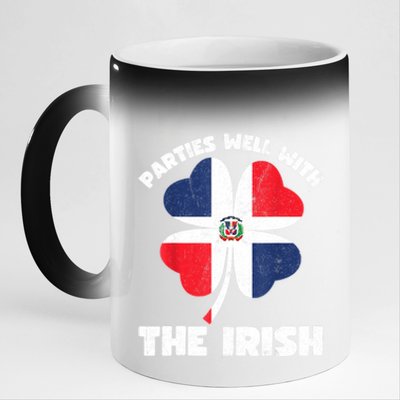 Dominican Parties Well The Irish, Dominican St Patricks Day 11oz Black Color Changing Mug