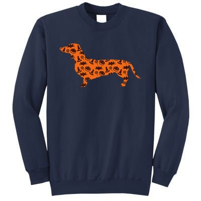 Dachshund Pumpkin Witch Bat Funny Spooky Halloween Sweatshirt