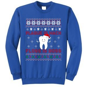 Dentist Plaque Wack Floss Is Boss Ugly Christmas Gift Sweatshirt