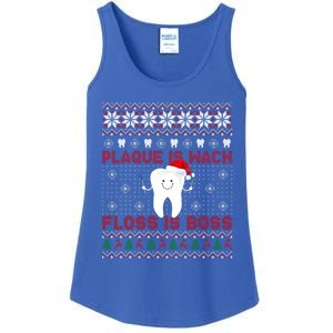 Dentist Plaque Wack Floss Is Boss Ugly Christmas Gift Ladies Essential Tank