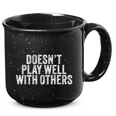 DoesnT Play Well With Others Funny Vintage Retro 15oz Campfire Ceramic Mug